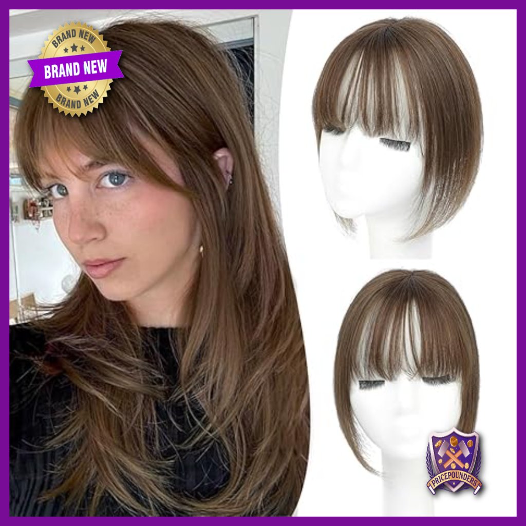 10 Inch Human Hair Topper, 3x3.5 Clip Bangs For Volume & Hair Loss